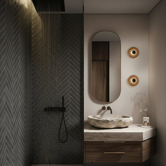 Panel SPC efecto Espiga | Negro Antracita