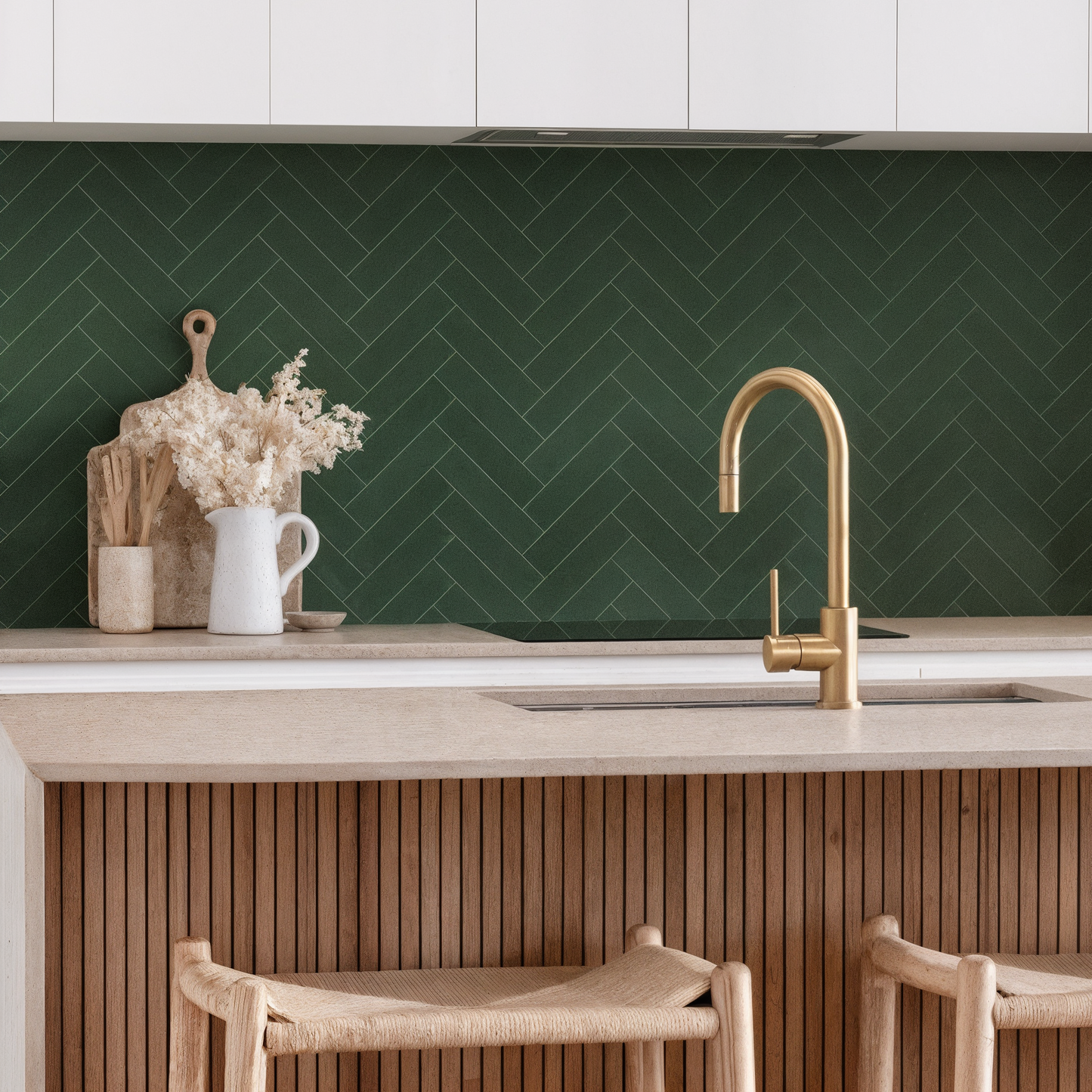 Panel SPC efecto Espiga | Verde Oliva