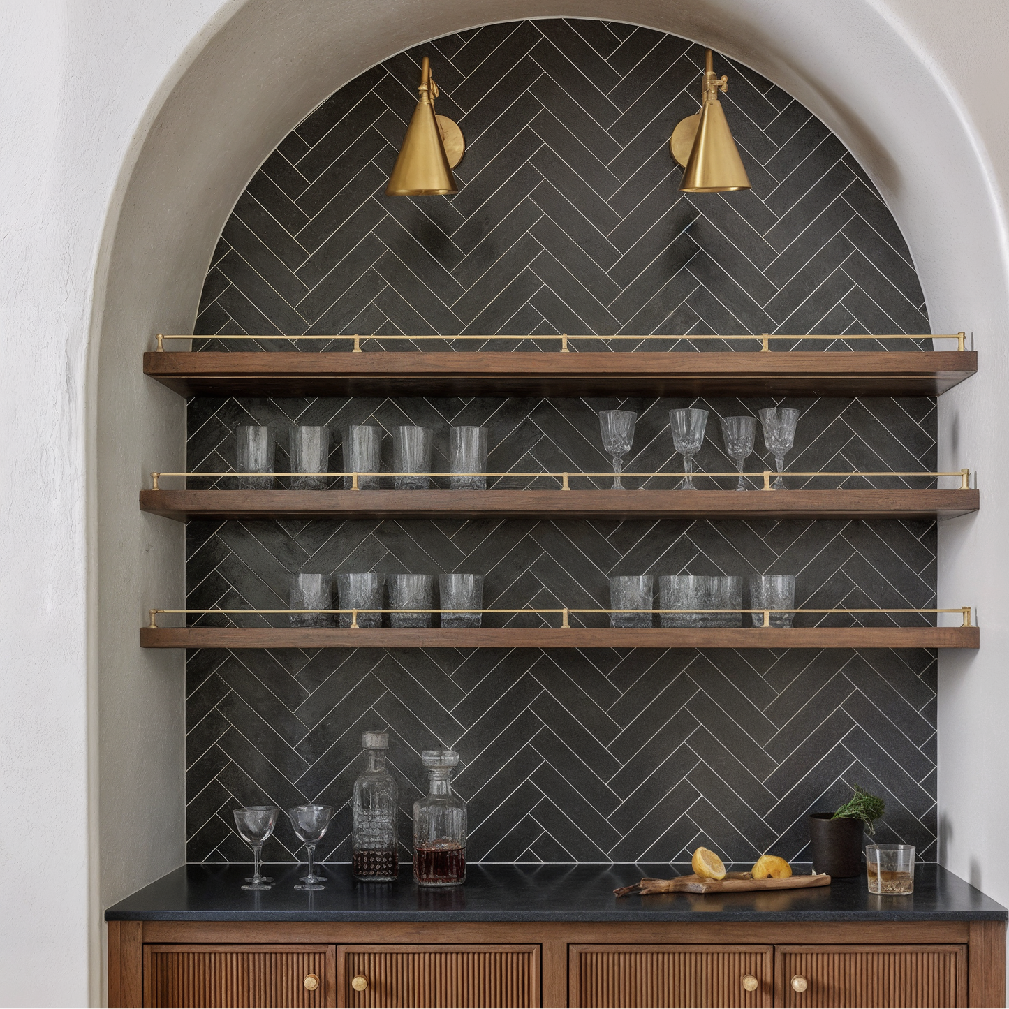 Panel SPC efecto Espiga | Negro Antracita