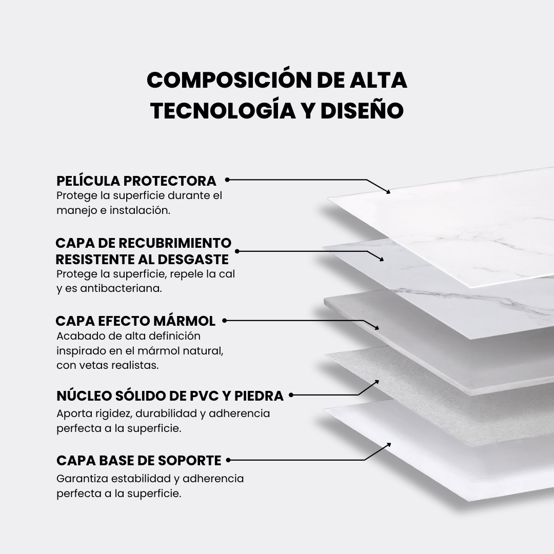 Panel PVC efecto Mármol | Carrara Blanco