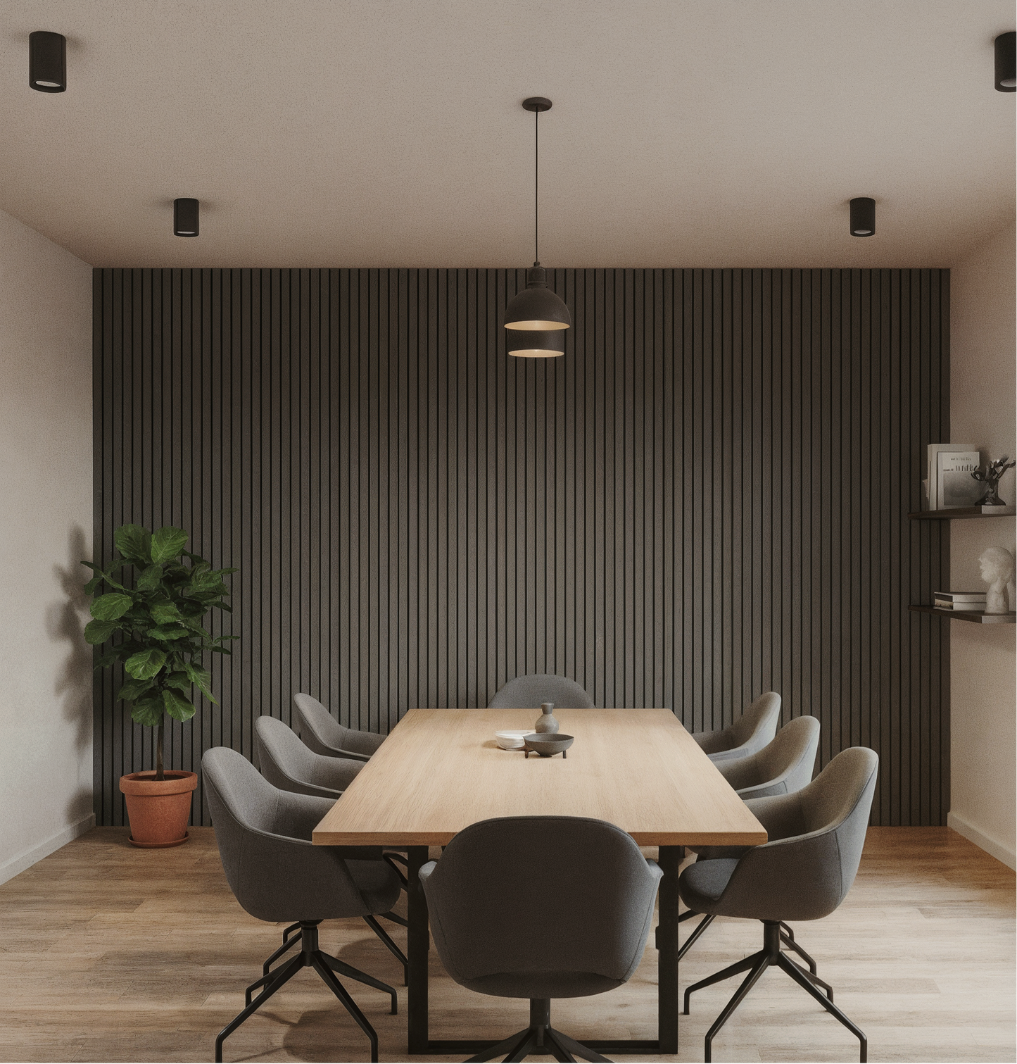 Panel Acústico HDF | Madera Roble Gris Oscuro