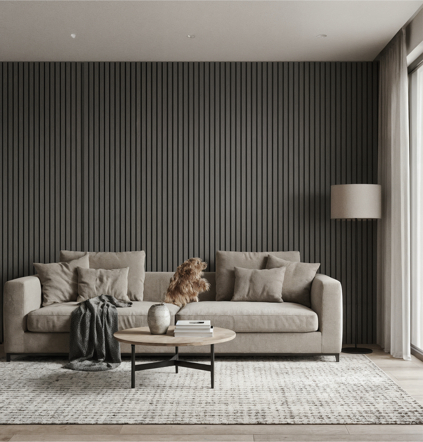 Panel Acústico HDF | Madera Roble Gris Oscuro