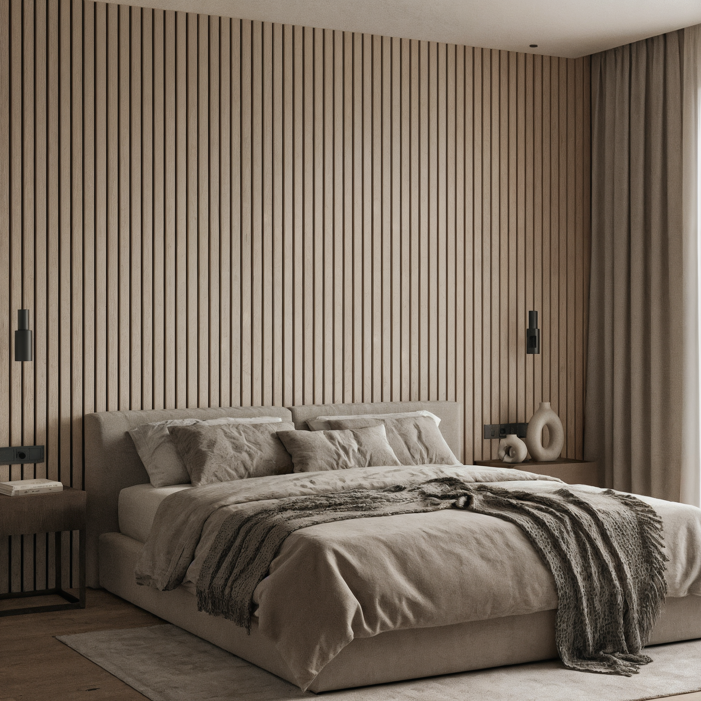 Panel Acústico HDF | Roble Blanco Veteado