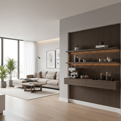 Panel Acústico MDF | Madera Roble Marrón Oscuro