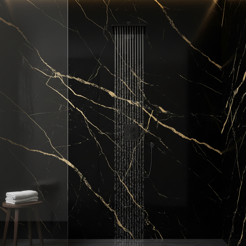 Panel PVC efecto Mármol | Black Gold