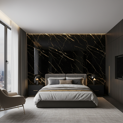 Panel PVC efecto Mármol | Black Gold