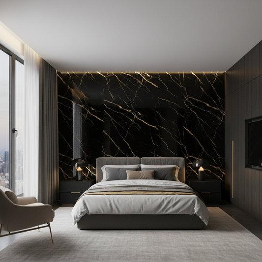 Panel PVC efecto Mármol | Black Gold