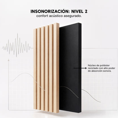 Panel Acústico MDF | Madera Roble Claro