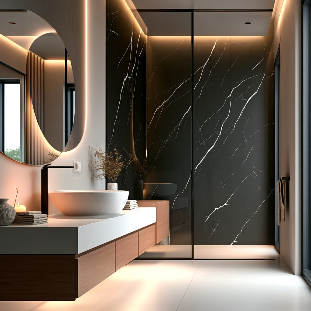 Panel PVC efecto Mármol | Carrara Negro