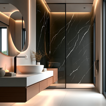 Panel PVC efecto Mármol | Carrara Negro