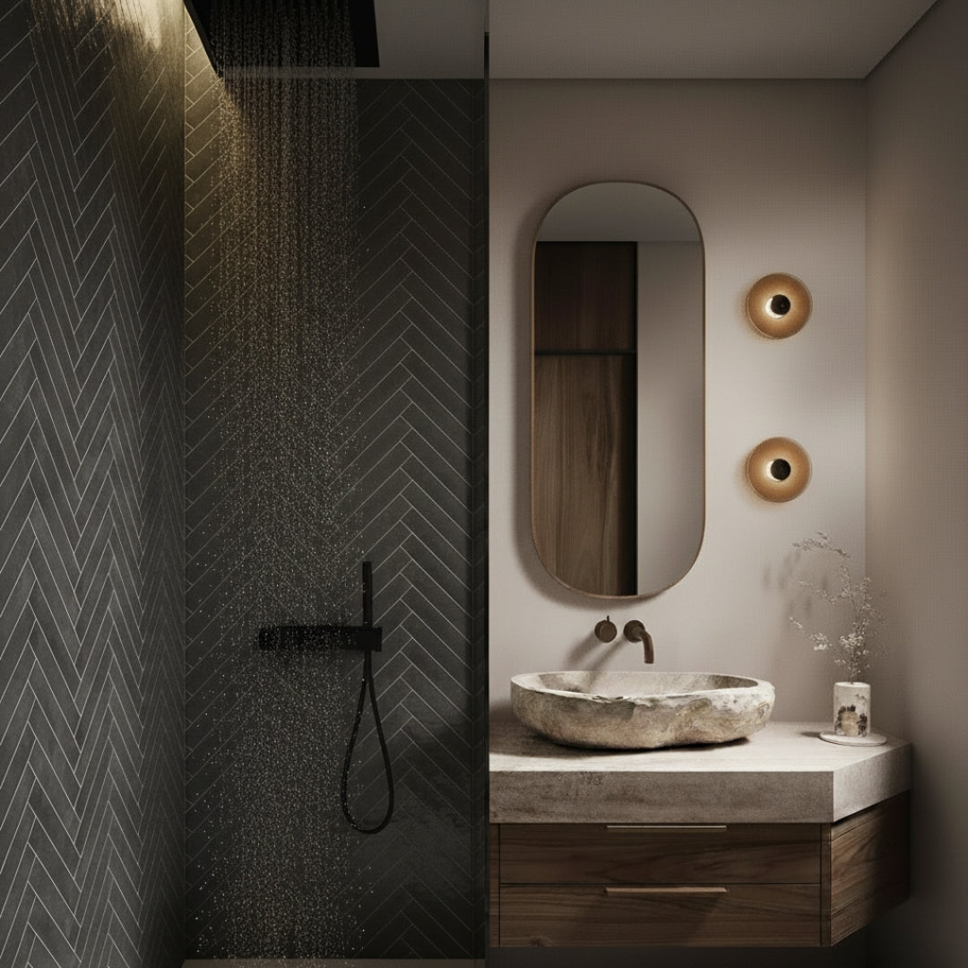 Panel SPC efecto Espiga |  Negro Antracita