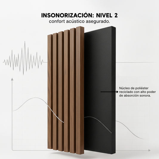 Panel Acústico MDF | Madera Roble Marrón Oscuro