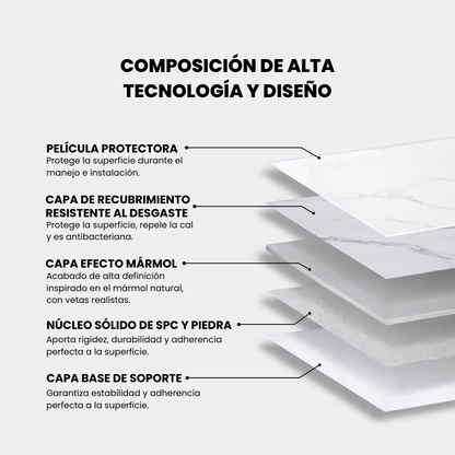 Panel SPC efecto Mármol  | Carrara Apolo Matt White